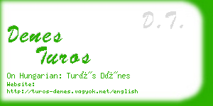 denes turos business card